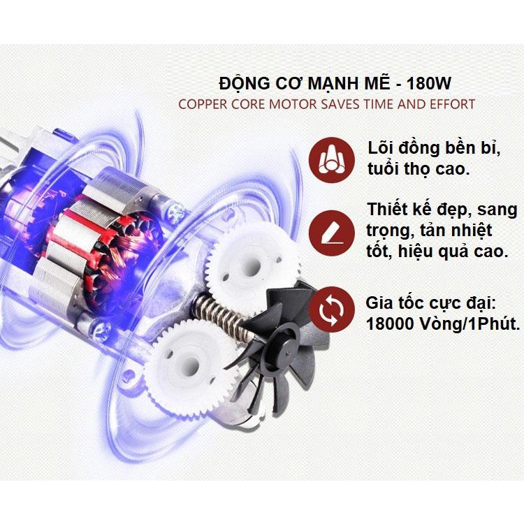 Máy đánh trứng cầm tay đa năng 7 tốc độ - trắng phối đen - Hàng Chất Lượng