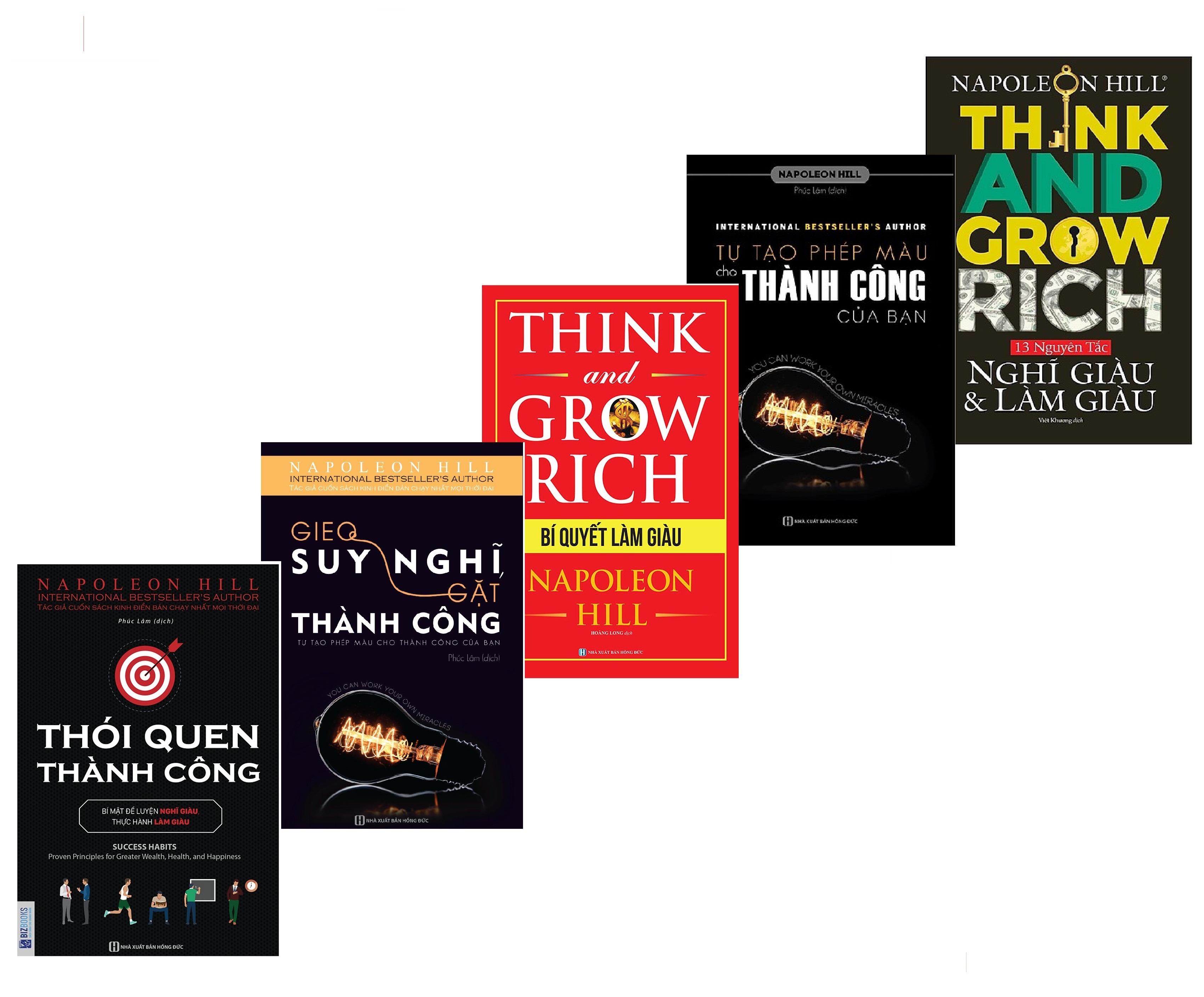 Combo 5 Cuốn Sách Làm Giàu Của NAPOLEON HILL(Nghĩ giàu làm giàu+Bí quyết làm giàu+tự tạo phép màu cho thành công+gieo suy nghĩ gặt thành công và  thói quyen thành công)