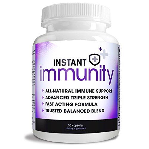 Instant Immunity - 20-in-1 Immune System Booster Wellness Formula with Cat's Claw, Quercetin, Echinacea, Vitamin C, and Olive Leaf Extract 60ct