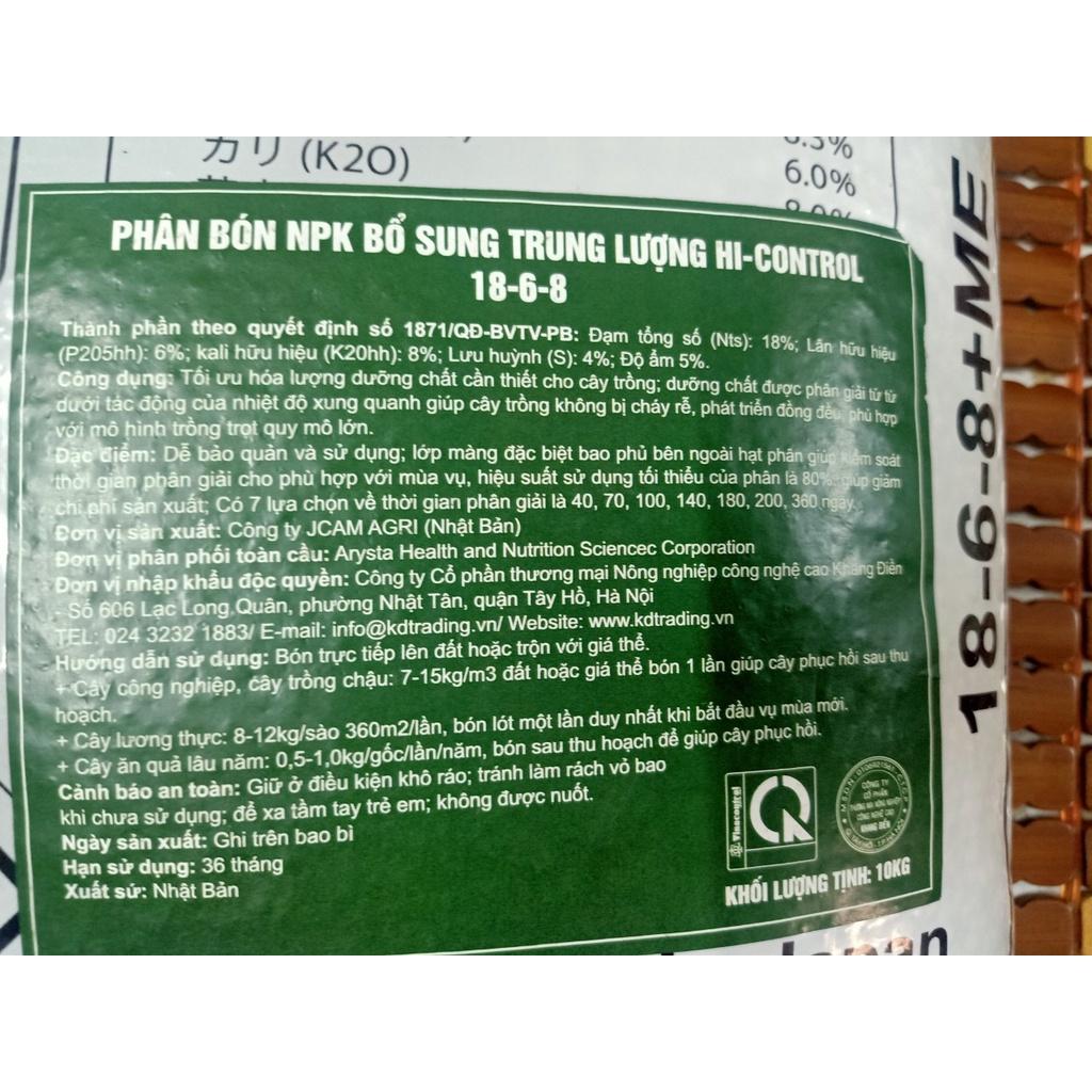 Phân tan chậm Nhật Bản Hi control 18-6-8-ME loại 100 ngày dùng bón thúc cho cây ăn trái,phân bón cây cảnh 10kg/bao