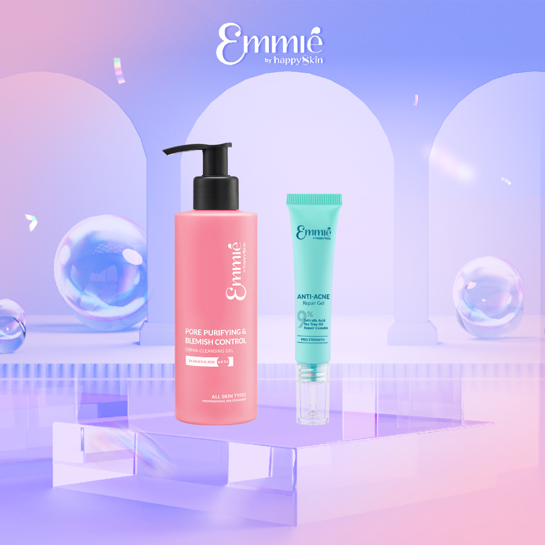 Combo Gel Rửa Mặt BHA và Chấm Mụn Cấp Tốc 3 Tác Động Emmié by Happyskin