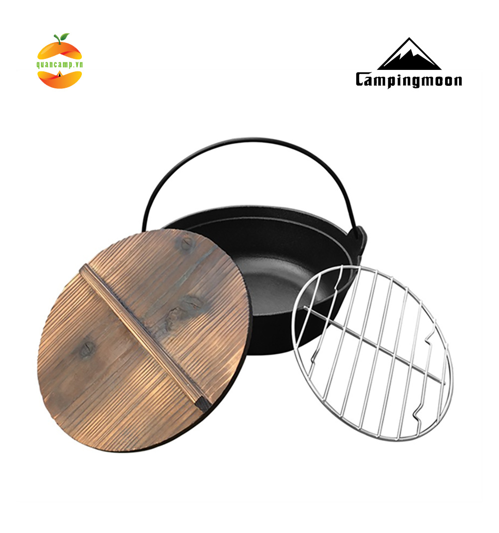 Nồi gang dã ngoại nắp gỗ Campingmoon DO-23