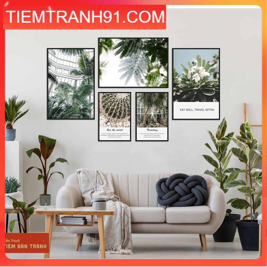 Tranh treo tường - Bộ 5 tranh canvas Bắc Âu hiện đại 16 , tranh canvas giá rẻ