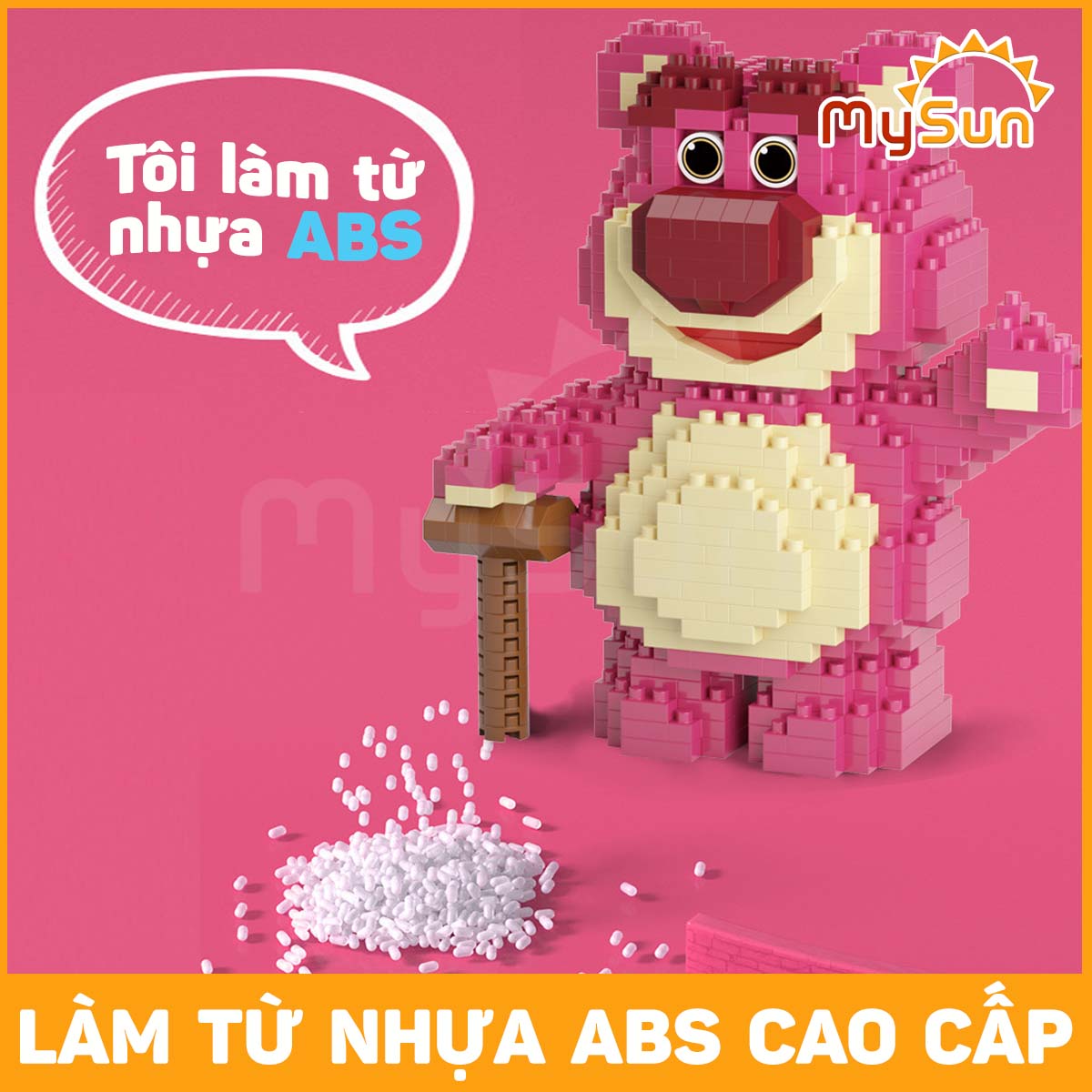 Đồ chơi mô hình GẤU DÂU TÂY lắp ráp ghép hình loại to cho bé phát triển trí tuệ MySun