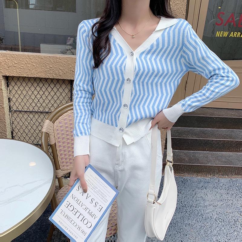 Áo khoác cardigan nữ dệt kim len mềm mịn tay dài họa tiết phong cách Hàn Quốc 2021 New Arival