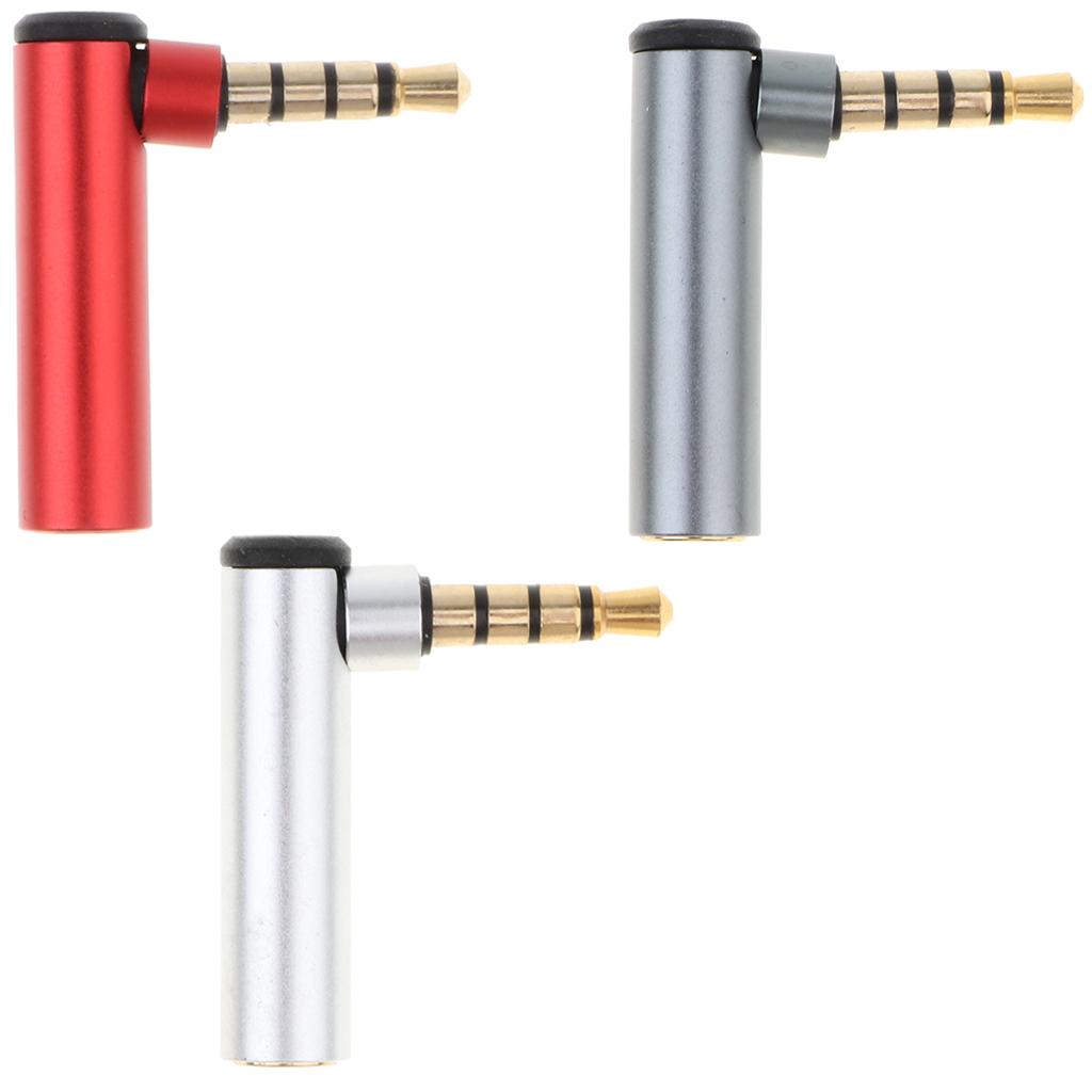 3.5mm Male to Female 90 Degree Right Angled Adapter Audio Microphone Jack