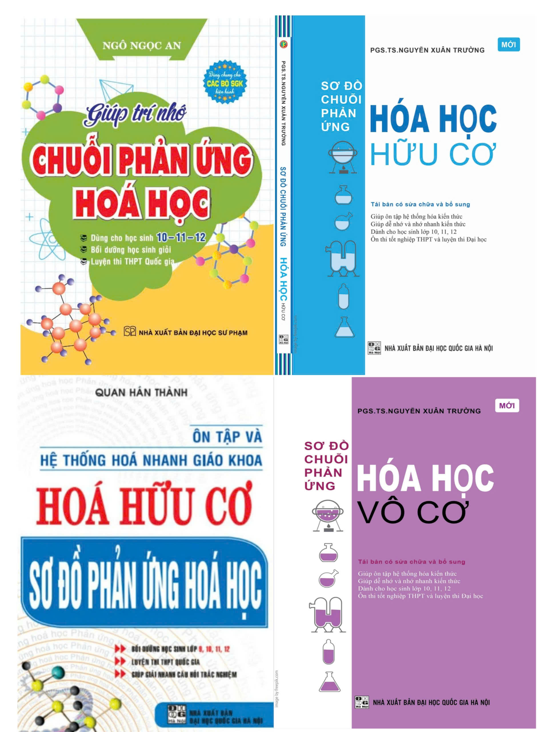 Combo Giúp Trí Nhớ Chuỗi Phản Ứng Hóa Học + Sơ Đồ Chuỗi Phản Ứng Hóa Học (Vô Cơ + Hữu Cơ) + Ôn Tập Và Hệ Thống Hóa Nhanh Giáo Khoa Hóa Hữu Cơ Sơ Đồ Phản Ứng Hóa Học_HA