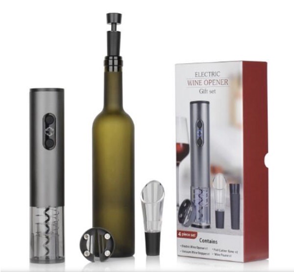 Set quà mở rượu vang bằng điện 4 món (Dụng cụ mở rượu vang sử dụng pin) SUNWAY