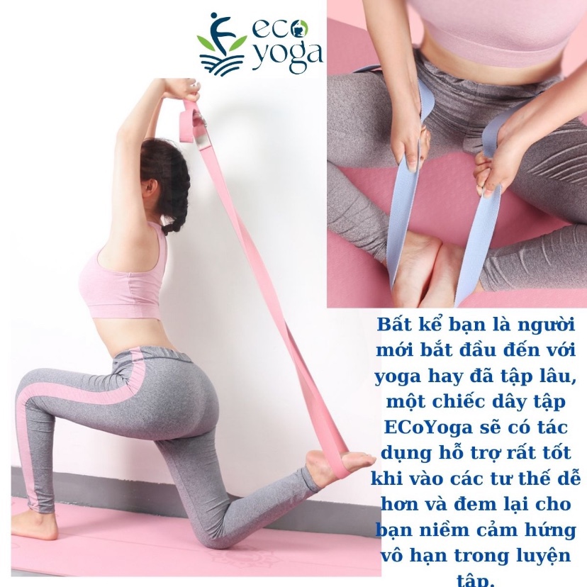 Dây tập yoga bản bự ngang 4.8cm dài 2.5m sợi bông tự nhiên , dây đai lưng chỉnh hình chống gù lưng , hỗ trợ tập yoga