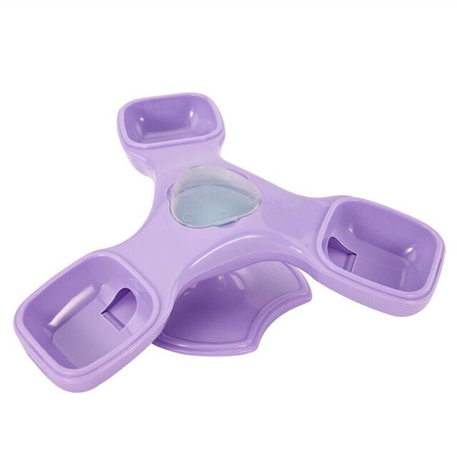 Bát ăn 3 khay bập bênh cho chó mèo - Giao màu ngẫu nhiên