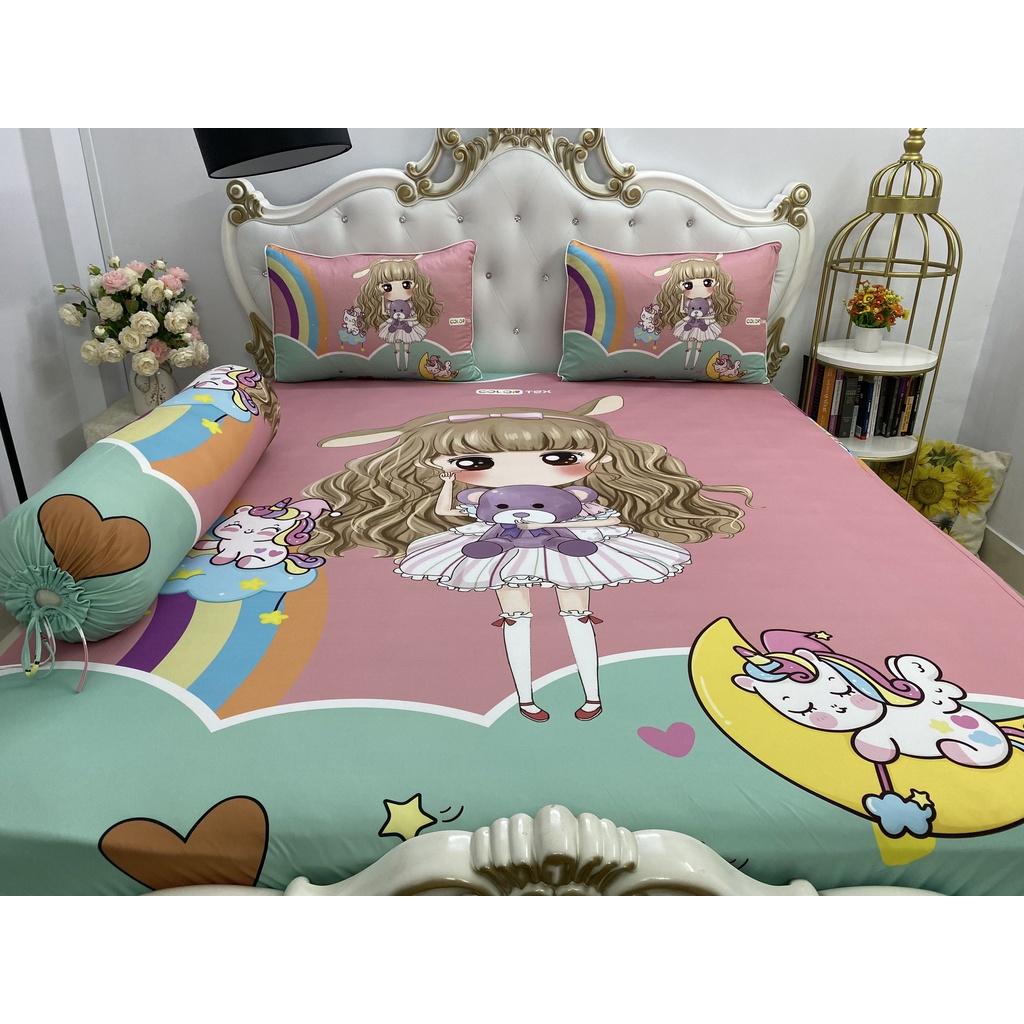 Bộ Drap gối thun Ý 5D Cao Cấp , mát lạnh, thấm hút tốt