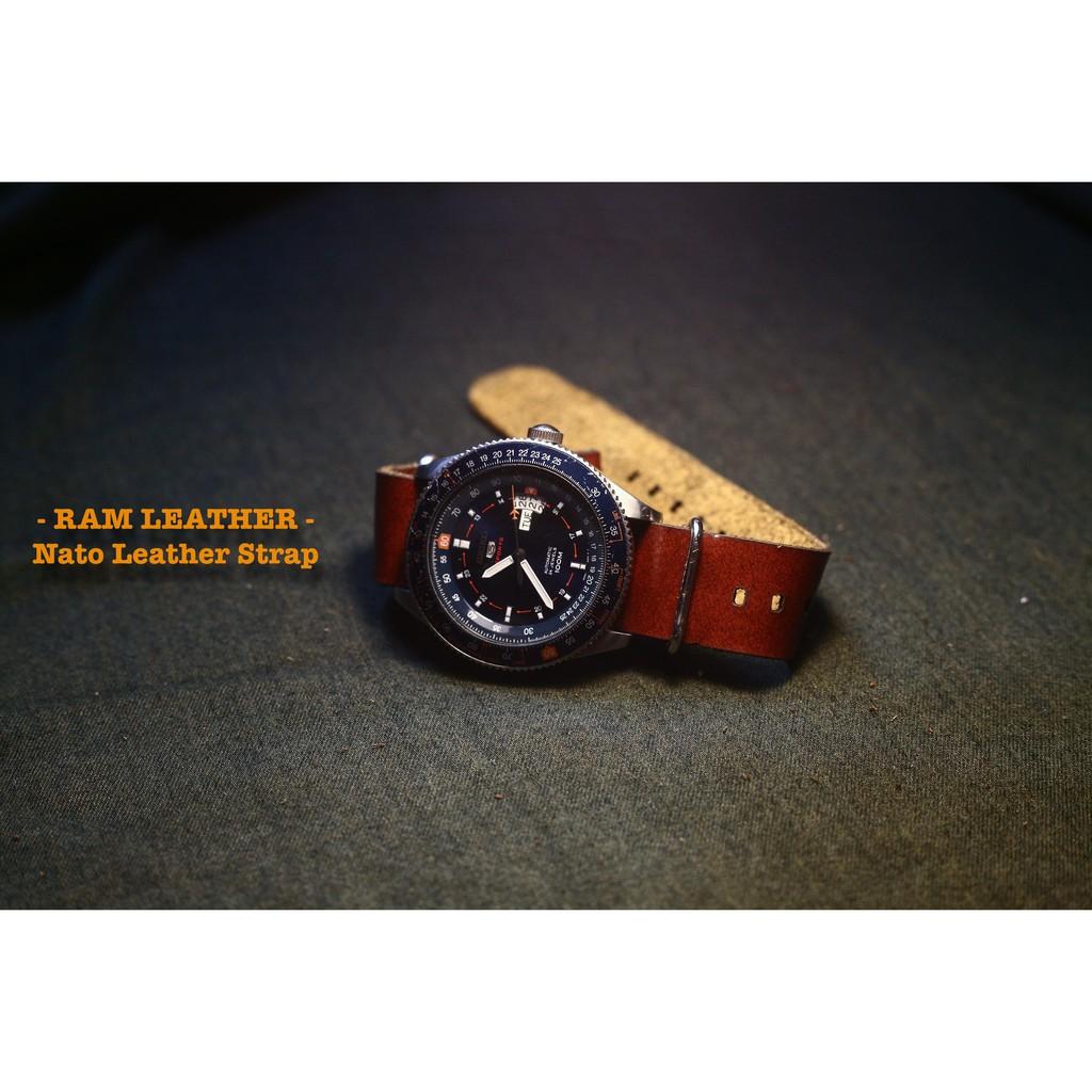 Dây đồng hồ Nato da bò - Nato Leather Strap - Full size - RAM N1