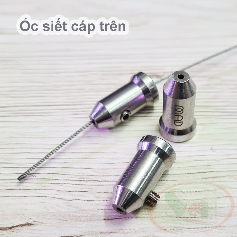 Kit phụ kiện treo đèn MAD ốc siết, cáp inox, móc C treo đèn bể cá tép thủy sinh