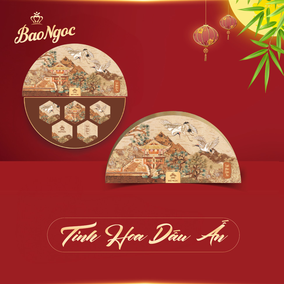 Bánh trung thu Bảo Ngọc ,set bánh &quot;Tinh Hoa Dấu Ấn &quot;hộp 5 bánh