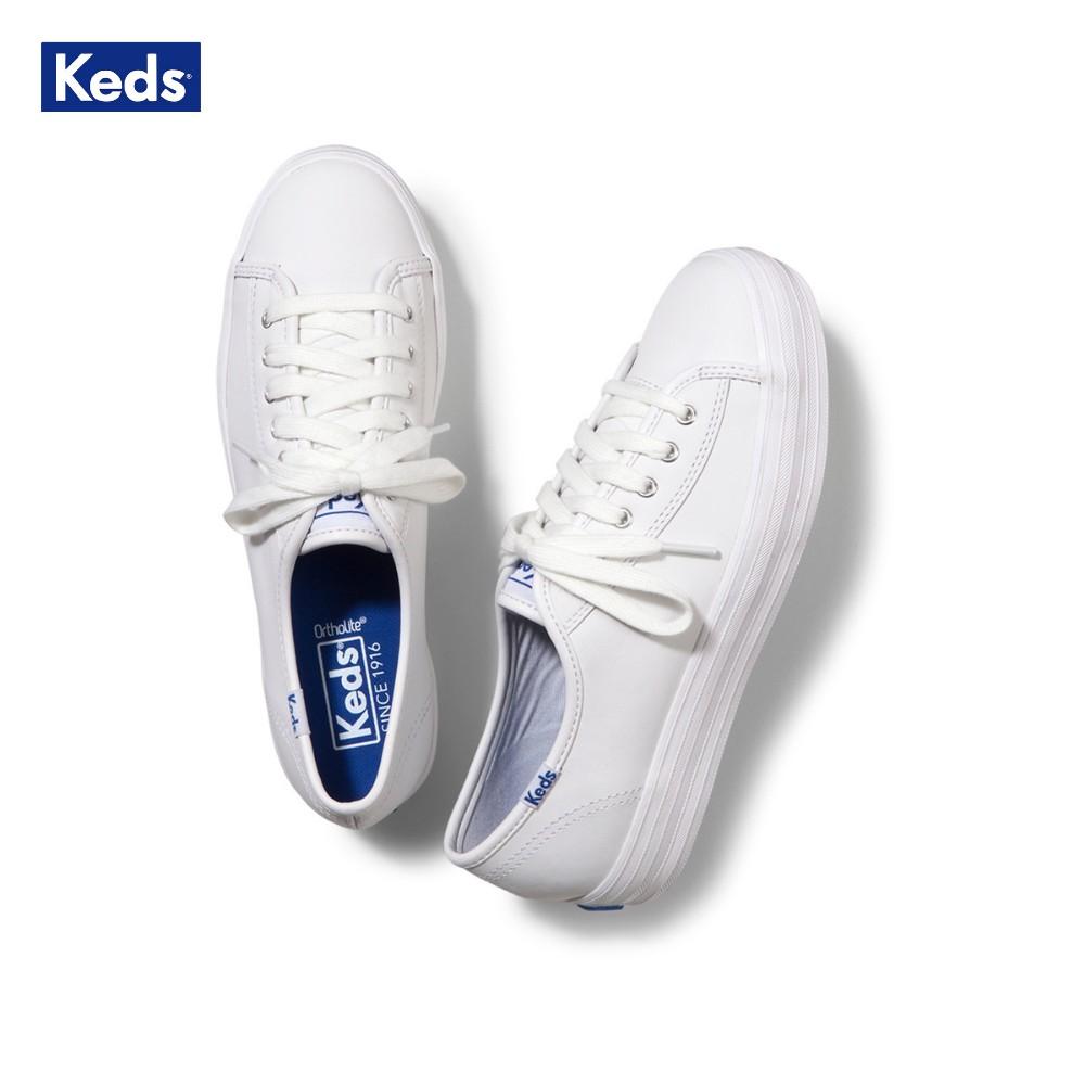 Giày Thể Thao Nữ , KEDS Triple Kick Leather White KD057310