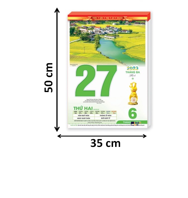 Lịch Bloc 2024 - Bloc lịch cỡ lớn kích thước 30 x 40 cm - NH02