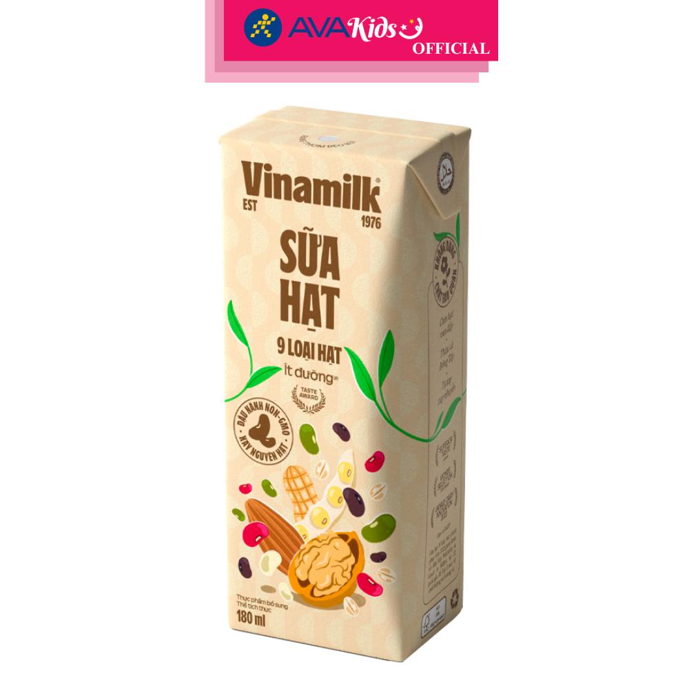 Lốc 4 hộp sữa hạt Vinamilk 9 loại hạt 180 ml (từ 4 tuổi) - Hàng Chính Hãng