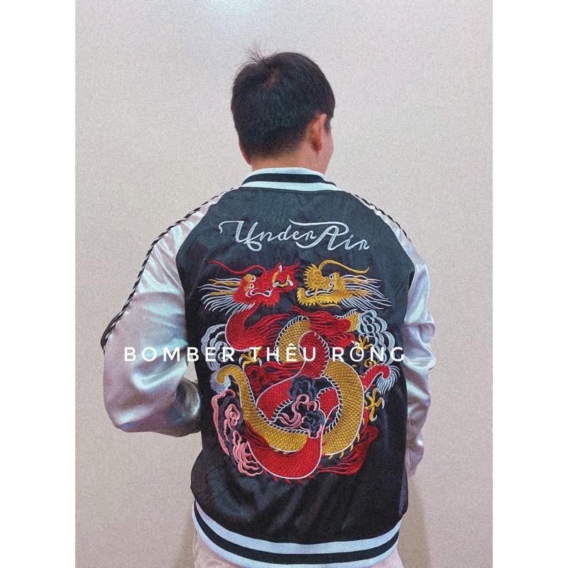 (Ảnh thật)sz M L Áo bomber thêu rồng bao chất size M L  hàng siêu cấp