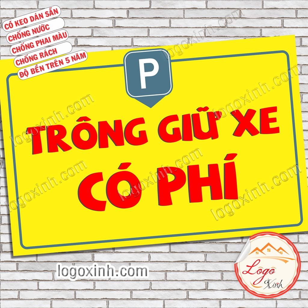 Logo Sticker Bảng Trông Giữ Xe Miễn Phí/ Có Phí Chất Liệu Decal Dán Siêu Bền Đẹp, Chống Nước Tuyệt Đối- Parking Free