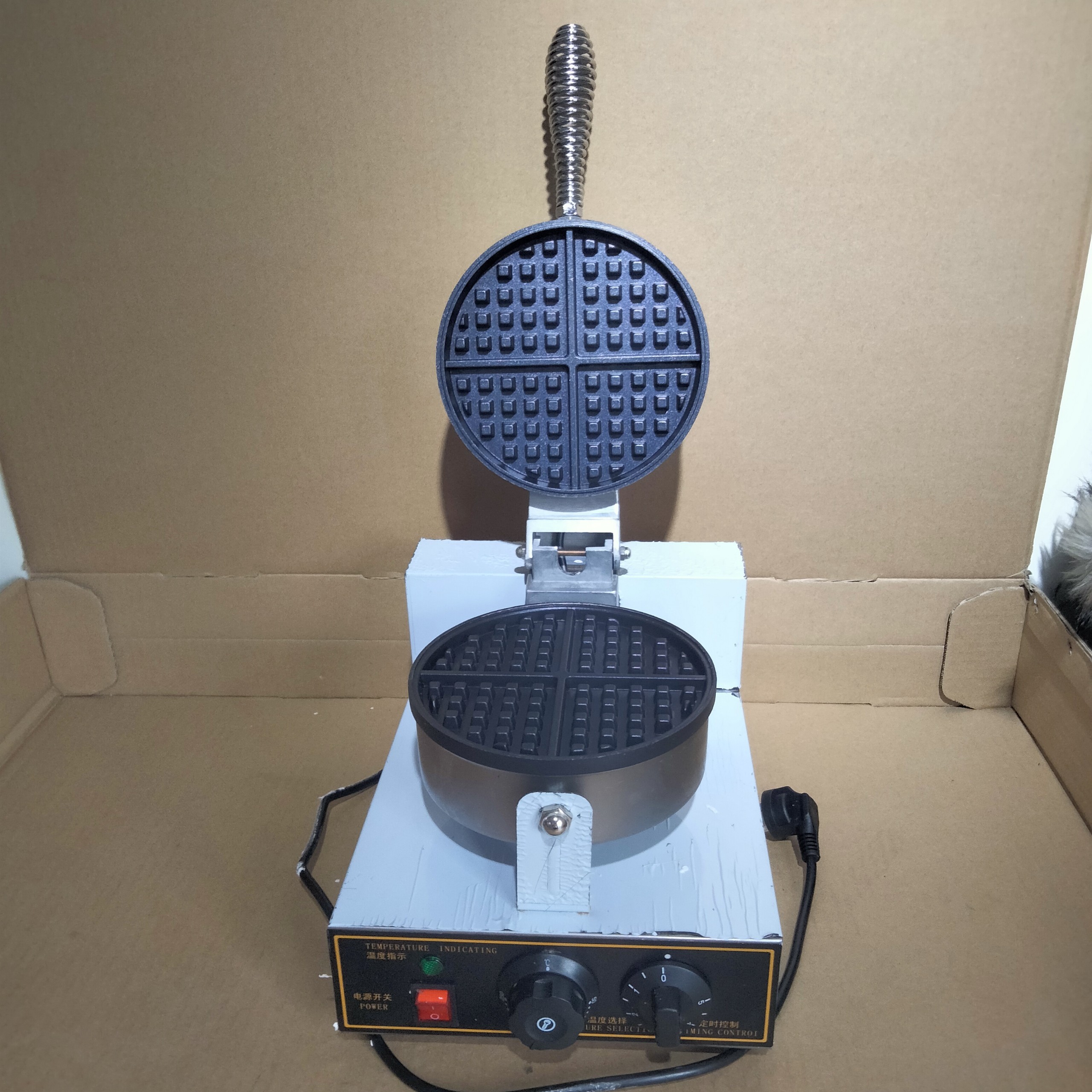 Máy Làm Bánh Kẹp Waffle Đơn Công Nghiệp Waffle Baker 220V Machine Iron Tặng Công Thức Làm Bánh PVN4500