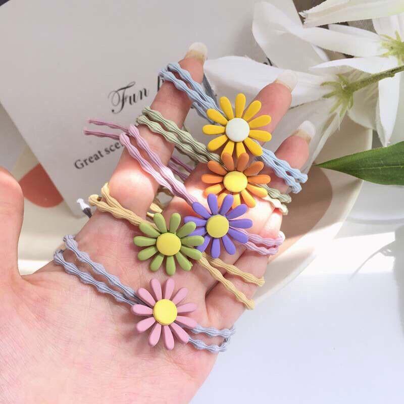 Sét 5 Chun buộc tóc Daisy hoa cúc loại đẹp - Chun buộc tóc, cột tóc hoa cúc siêu xinh siêu đáng yêu