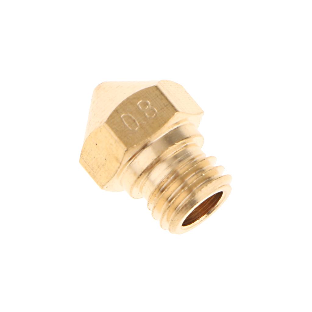 3D Printer Nozzle 0.2/0.3/0.4/0.6/0.8 mm Extruder Print Head For 1.75MM MK10