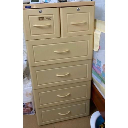 TỦ NHỰA VÂN GỖ 5 TẦNG 6 NGĂN 60*48*124cm