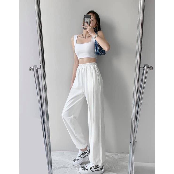 Áo croptop cổ vuông đen trắng - Áo croptop khoét nách 2 màu đen trắng phom ôm chất thun