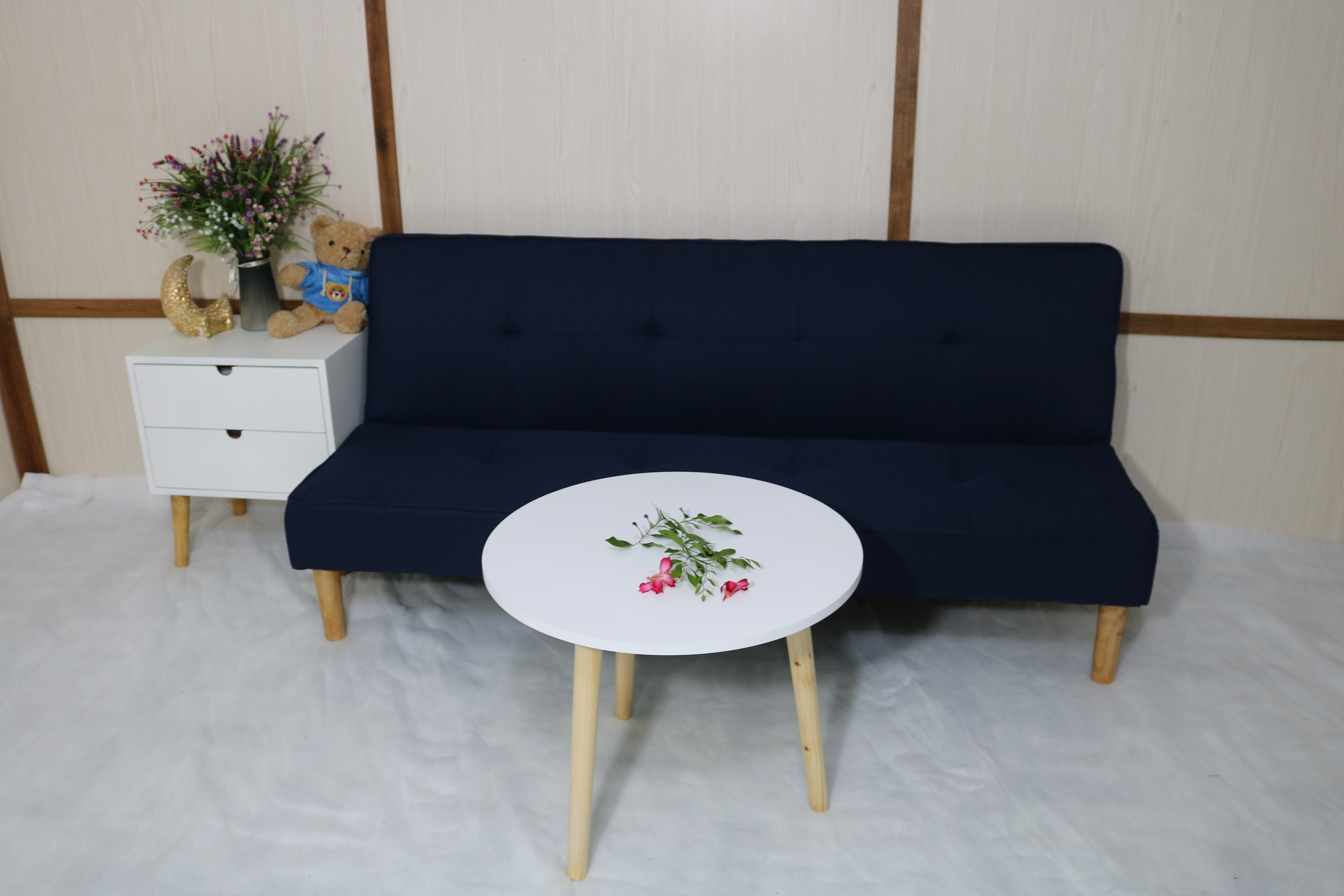 Sofa bed, sofa giường phòng khách gồm bàn tròn MH08