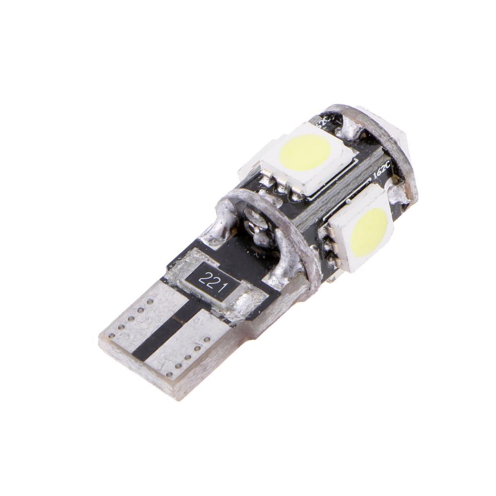 10x T10 Led Error Free 5SMD Car Side Wedge Light Bulb White 168 194