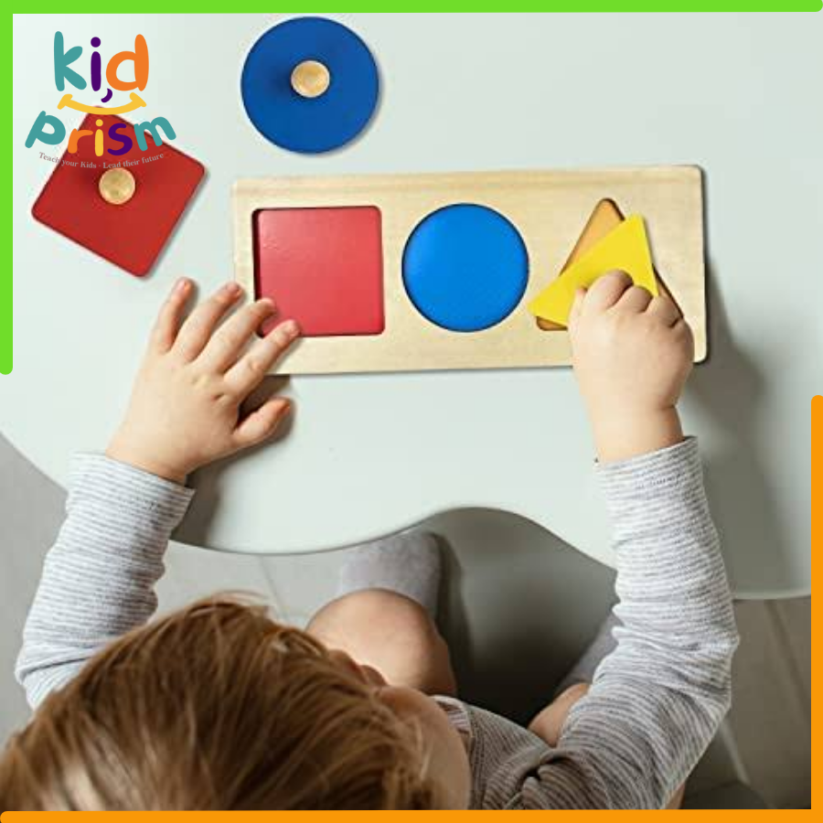 Bảng ghép Montessori hình khối cơ bản dạng bằng gỗ giúp bé phát triển trí não (size nhỏ) (Giáo cụ Montessori)