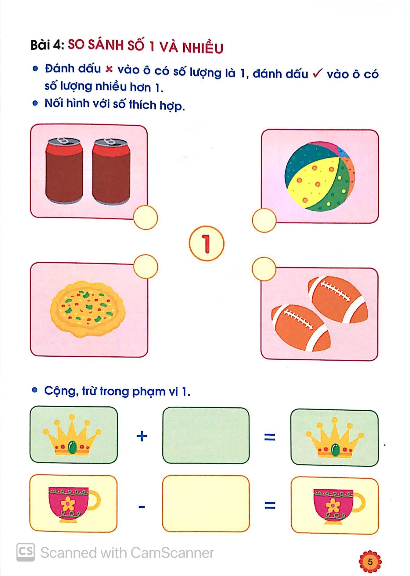 Hành Trang Cho Bé Vào Lớp 1 - Vở Bé Học Toán - Dành Cho Trẻ 5-6 Tuổi
