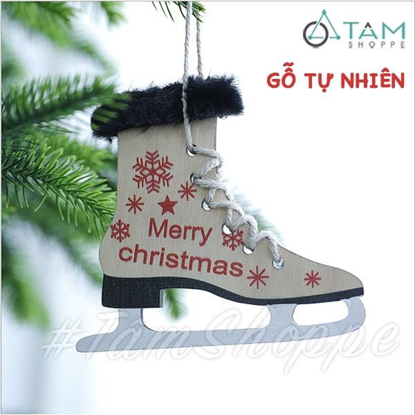 Mô hình giày trượt băng gỗ treo trang trí Noel X-PKTCT-64