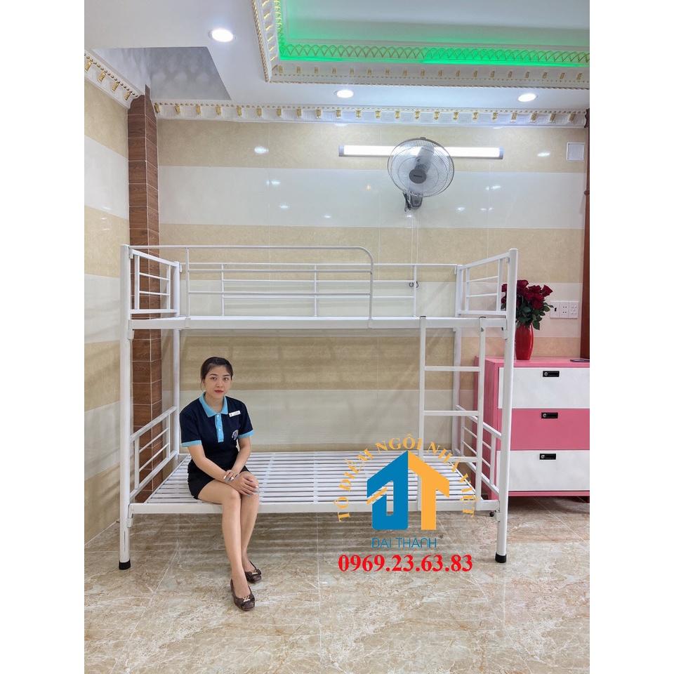 Giường sắt hai tầng cao cấp 1mx2m màu đen