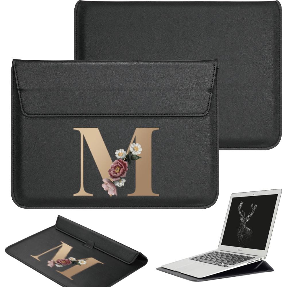 Túi Đựng Laptop Macbook Air Pro 13 Ốp Lưng Vàng Chữ Da 11 12 13 14 15 Inch Cho Máy Tính Xách Tay HP Dell Xiaomi Huawei