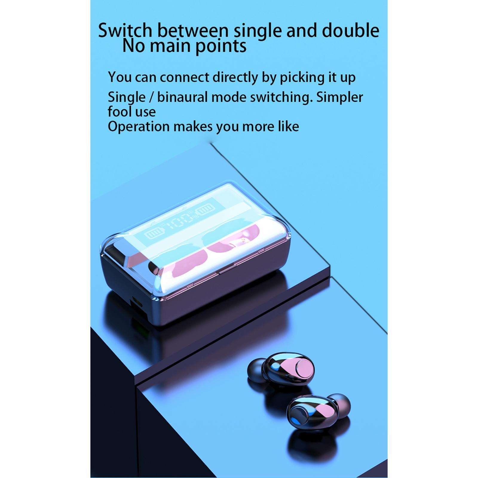 Sports In-Ear Stereo Bluetooth 5.0  Earphone Earbuds Headphone  Black