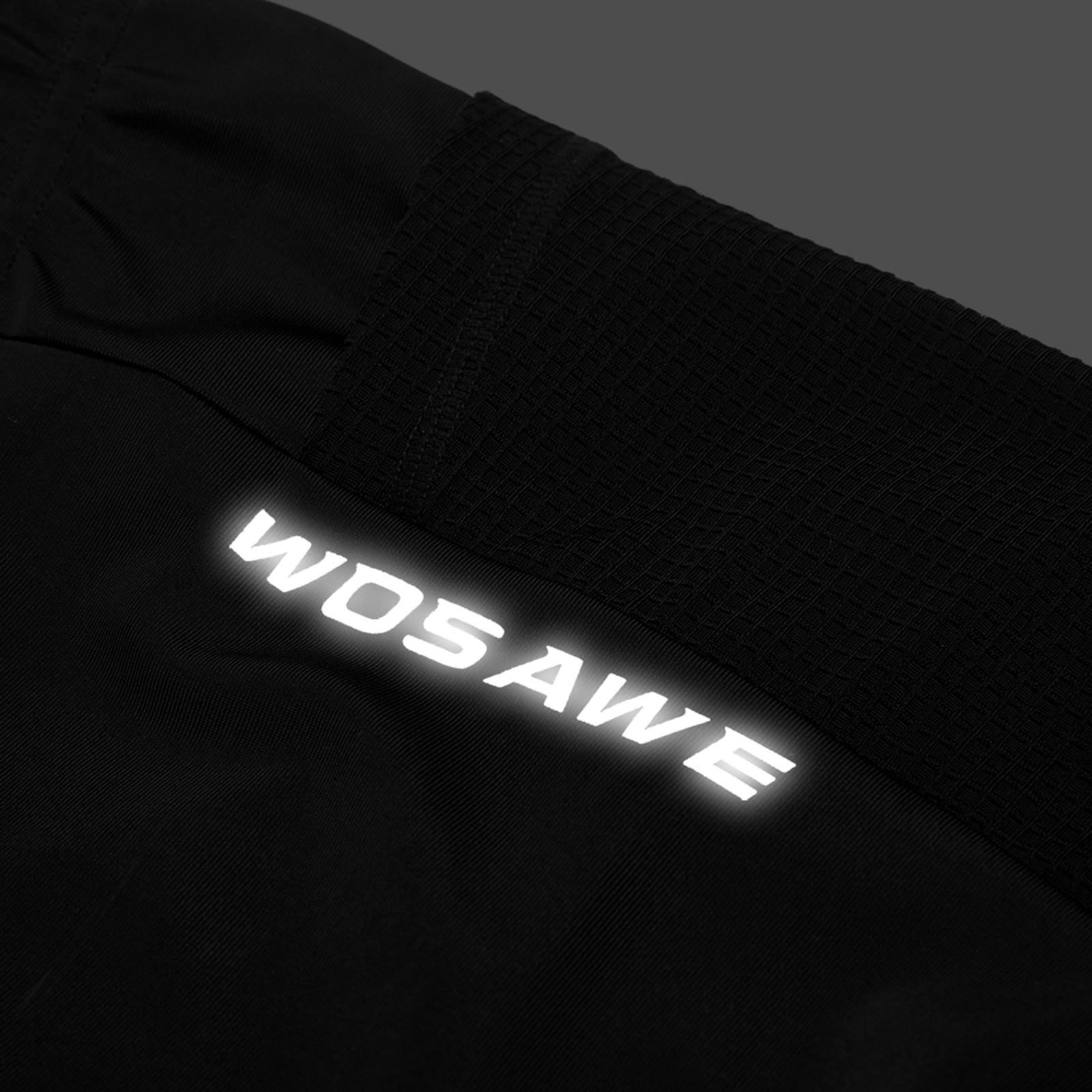 Men Padded Bike Shorts with Pocket and Reflective Strap, Men's Cycling Shorts Wide Waistband Biking Bicycle Pants Riding Trousers