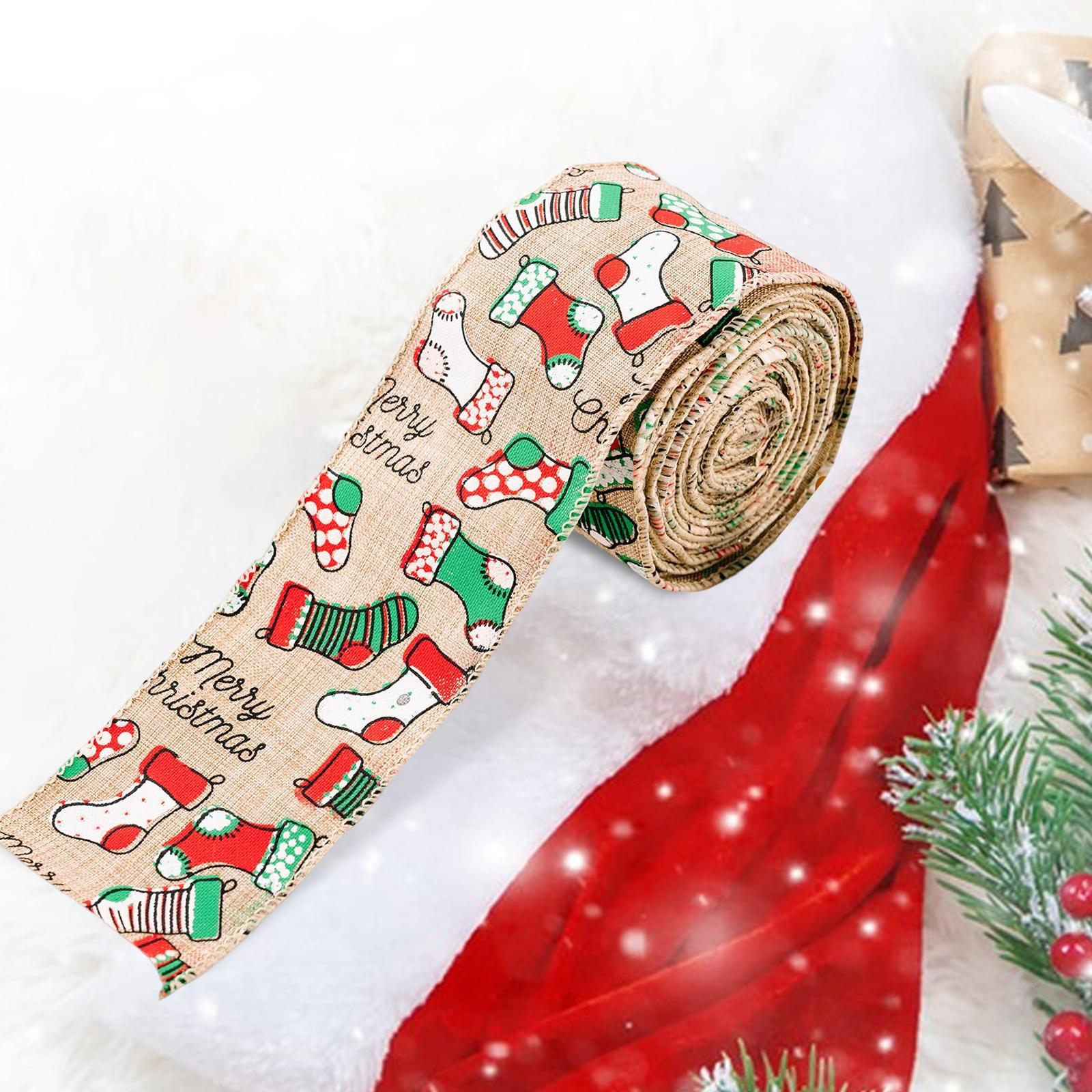 197x2.4inch Christmas Ribbons Gift Wrapping Ribbon Decoration Decorating