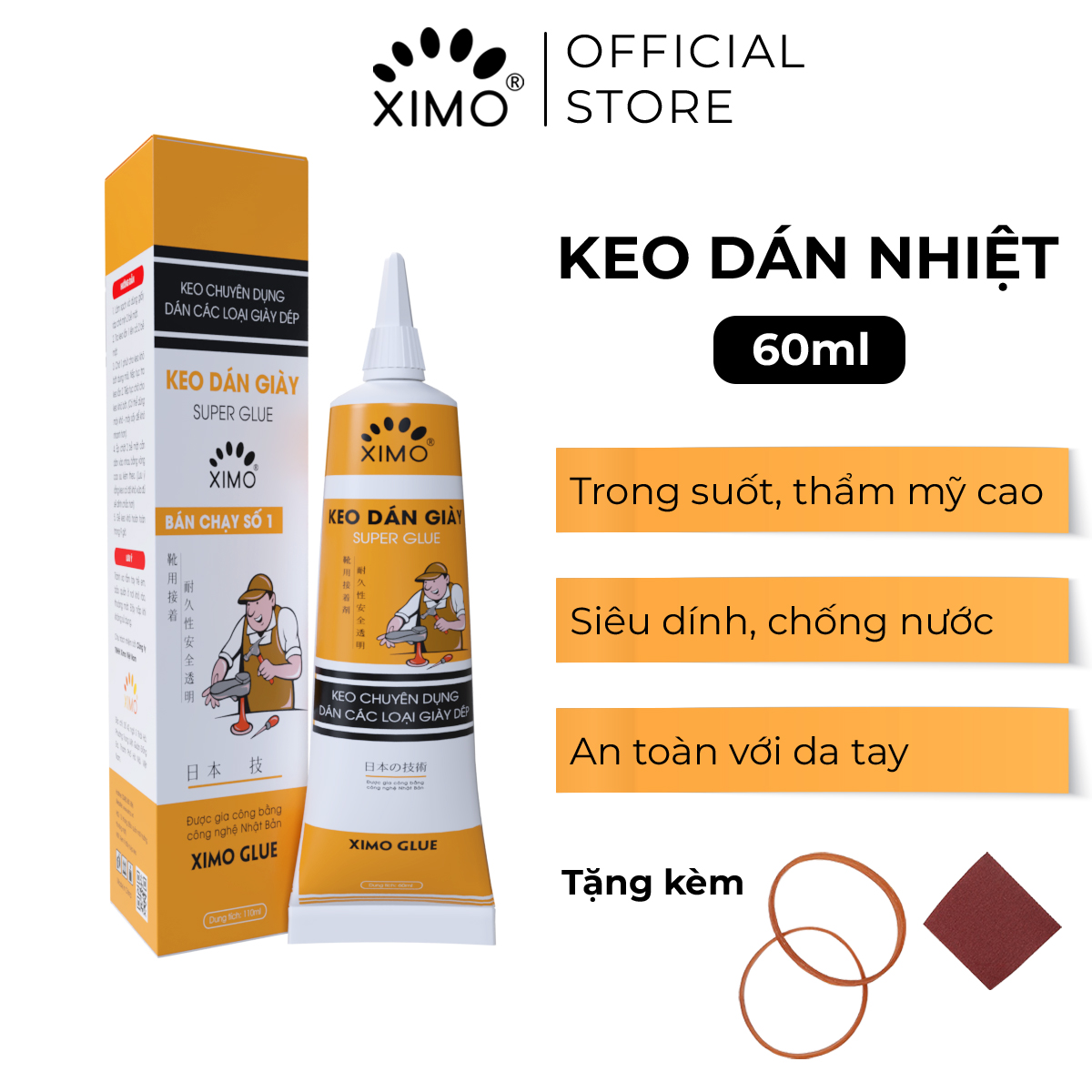 Keo Dán Giày Nhiệt XIMO Trong Suốt Siêu Dính Dùng Không Tổn Thương Da XKDG06