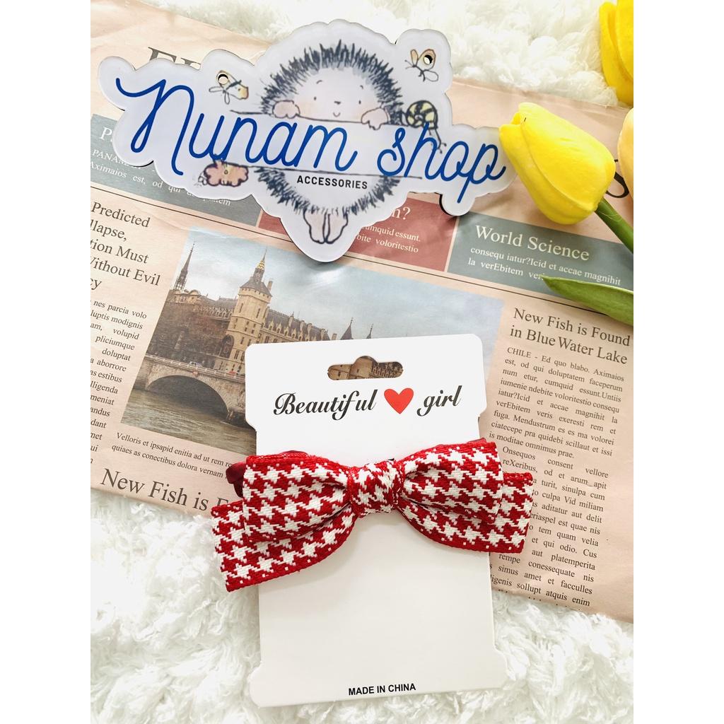 Cột tóc nhún nơ vải hai tầng dày dặn sang chảnh - Nunam shop