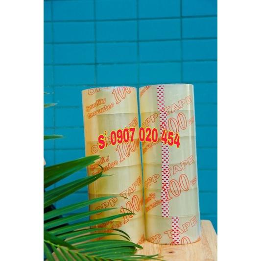 Băng keo opp trong/đục 100yard 1kg cây 6 cuộn lõi 4li