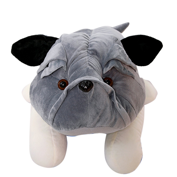 Gấu Bông Chó Mặt Xệ Pitbull Màu Xám Gb174