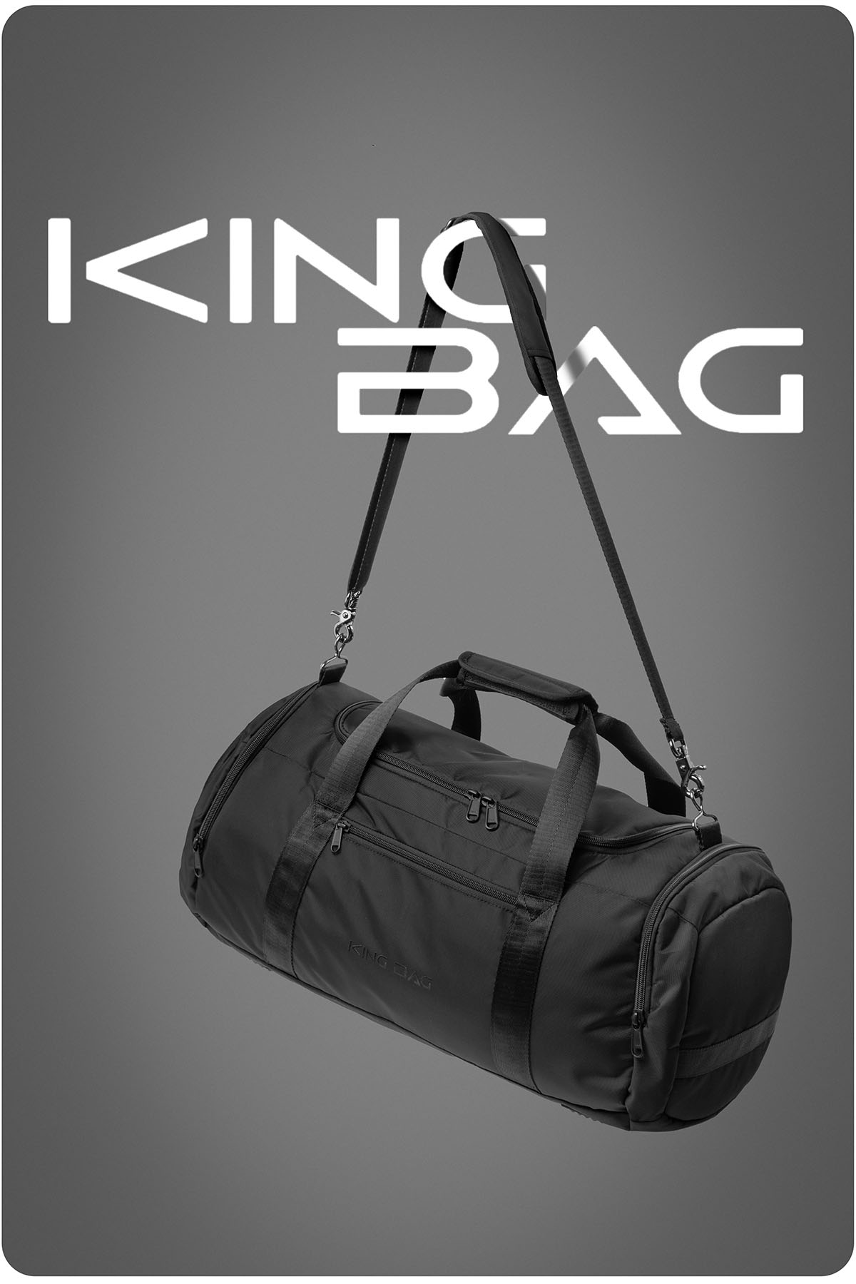 Túi trống du lịch KINGBAG SKY nhiều ngăn, sức chứa lớn, đế giảm chấn, chống nước tốt, khóa kéo YKK, màu