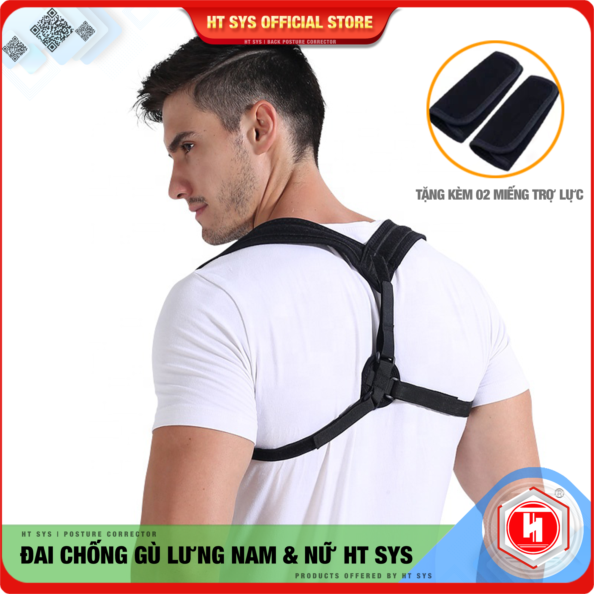 Đai chống gù lưng nam nữ HT SYS Back Posture Corrector- Giúp định hình cột sống - Điều chỉnh tư thế của lưng - Phù Hợp Với Mọi Độ Tuổi - hỗ trợ chữa trị Hiệu Quả Chứng Gù Lưng, Lưng Tôm, Cong Vẹo Cột Sống