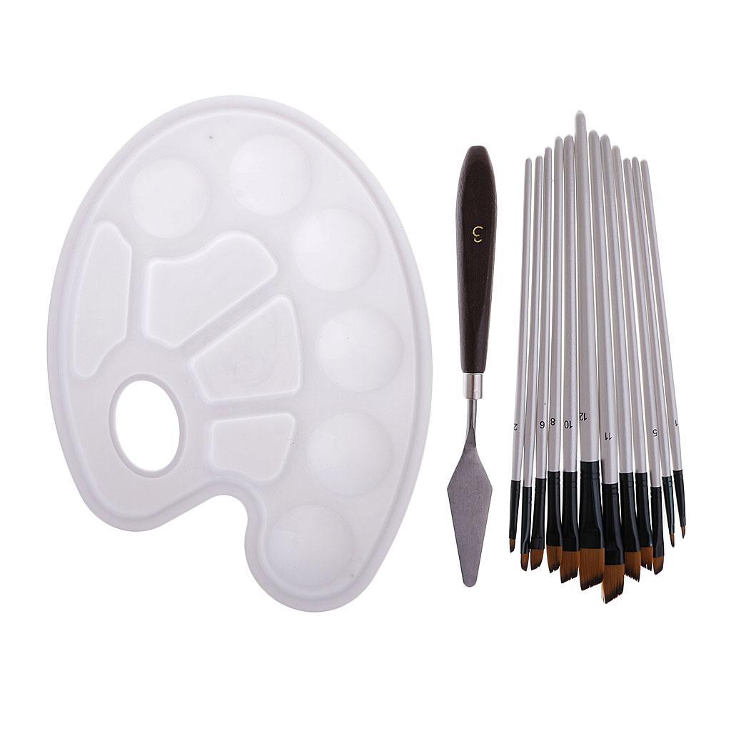 Tube Acrylic Paint Set Pigment Art Painting Drawing Tools Brushes Palette