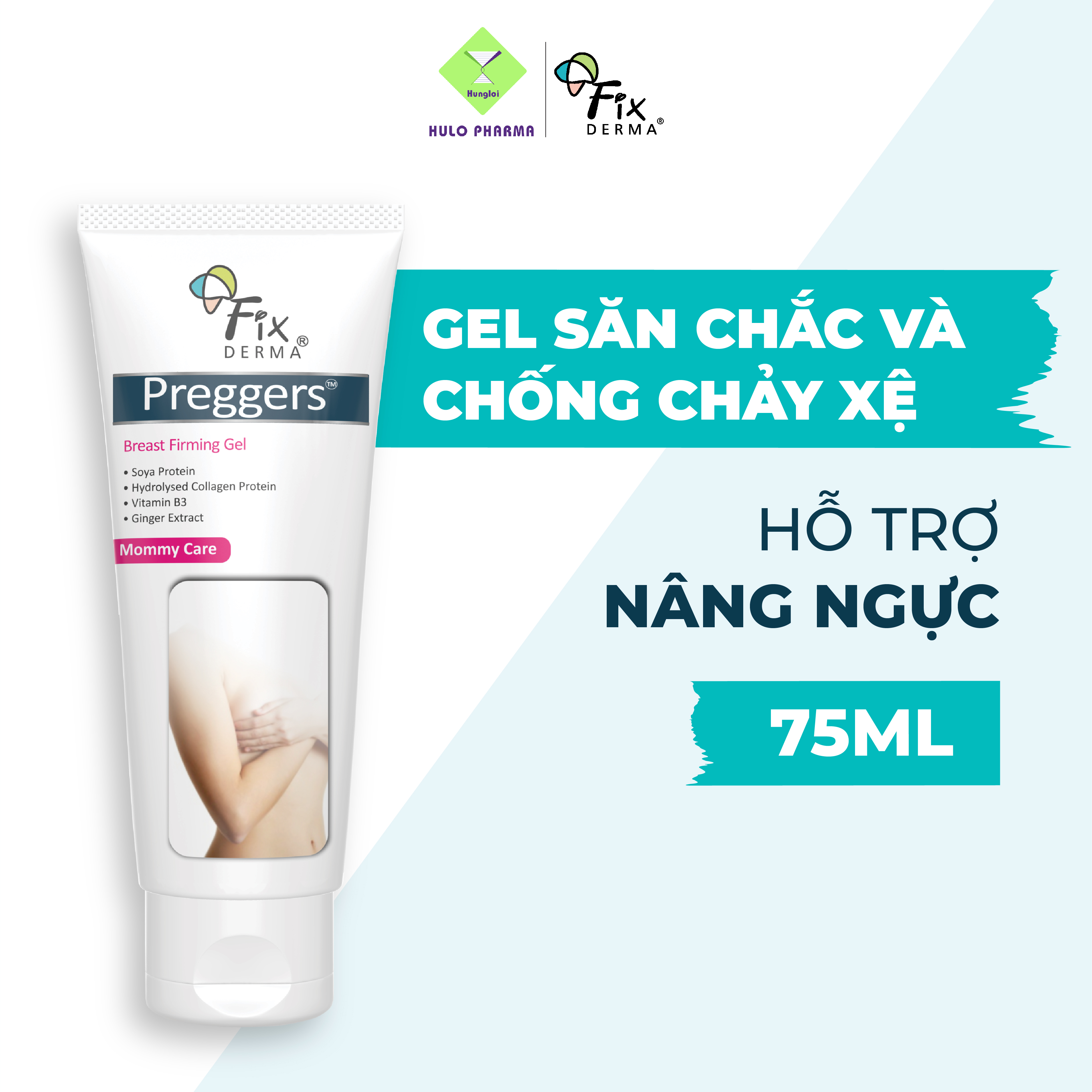 Gel dưỡng ẩm giúp ngực săn chắc Fixderma Preggers Breast Firming Gel (60g)