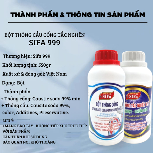 Bột thông tắc nghẽn cầu, cống Siêu Tốc Sifa 550gr - Huy Tưởng