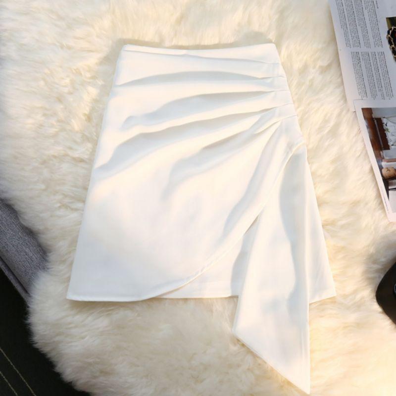 Chân Váy Chữ A Xếp Ly cách điệu dáng ngắn 45cm