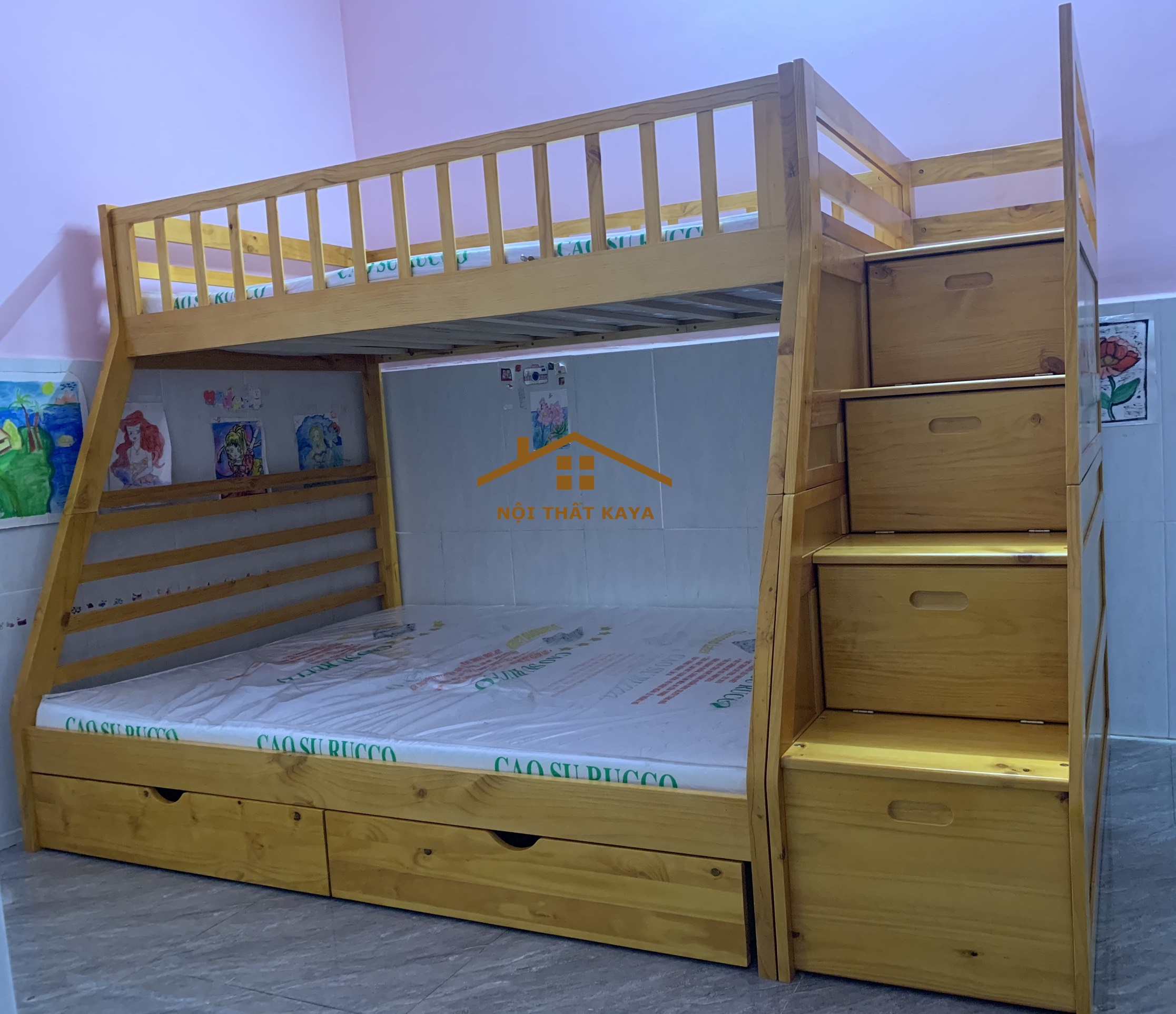 Giường 2 Tầng Xuất Khẩu GT292 – Nâu