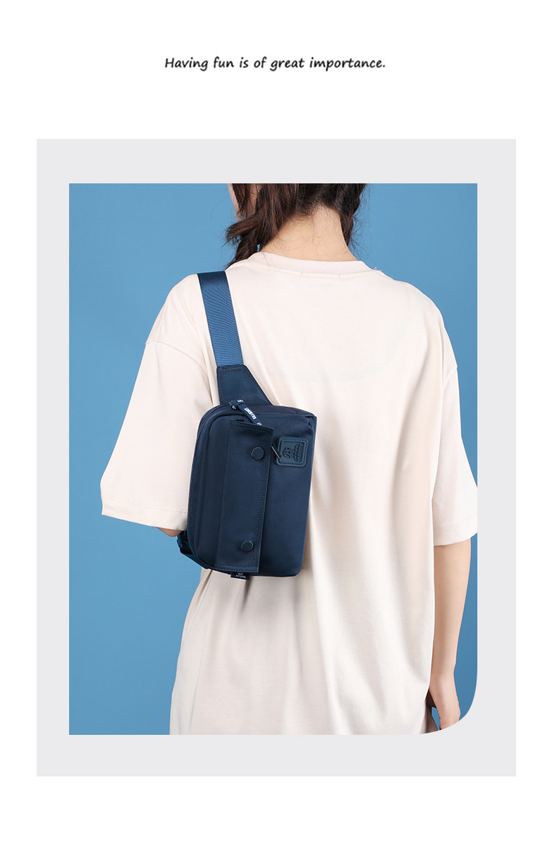 Túi đeo chéo hông nữ form hộp ngang vải canvas siêu dày chống thấm nước nhiều ngăn đựng màu pastel thời trang 9063
